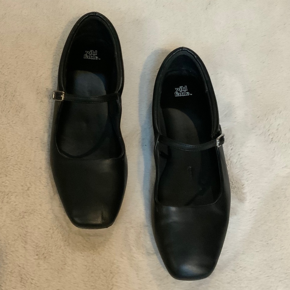 Wild Fable Black 9 Classic Ballet Flats ‘Minimalist Normcore Scandi Girl Office - Picture 1 of 5